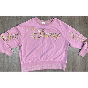 50th Anniversary Walt Disney World Shirt  Sweatshirt Womens L Crop Pink Bling